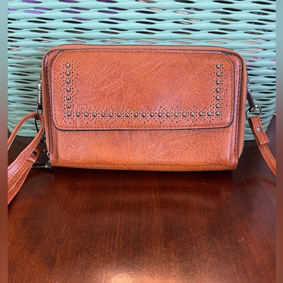 NWOT Faux Leather Crossbody - Picture 1 of 14